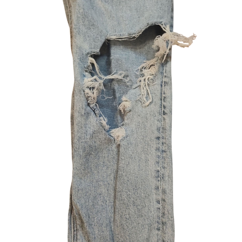 American Eagle Super High-rise Ankle StraightDistressed Denim Blue Jeans Size 00 - Picture 4 of 11
